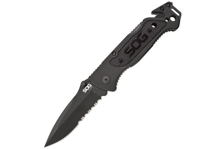 SOG Escape Lockback Pocket Knife - Black (FF25 - CP) - Bang Bang Airsoft