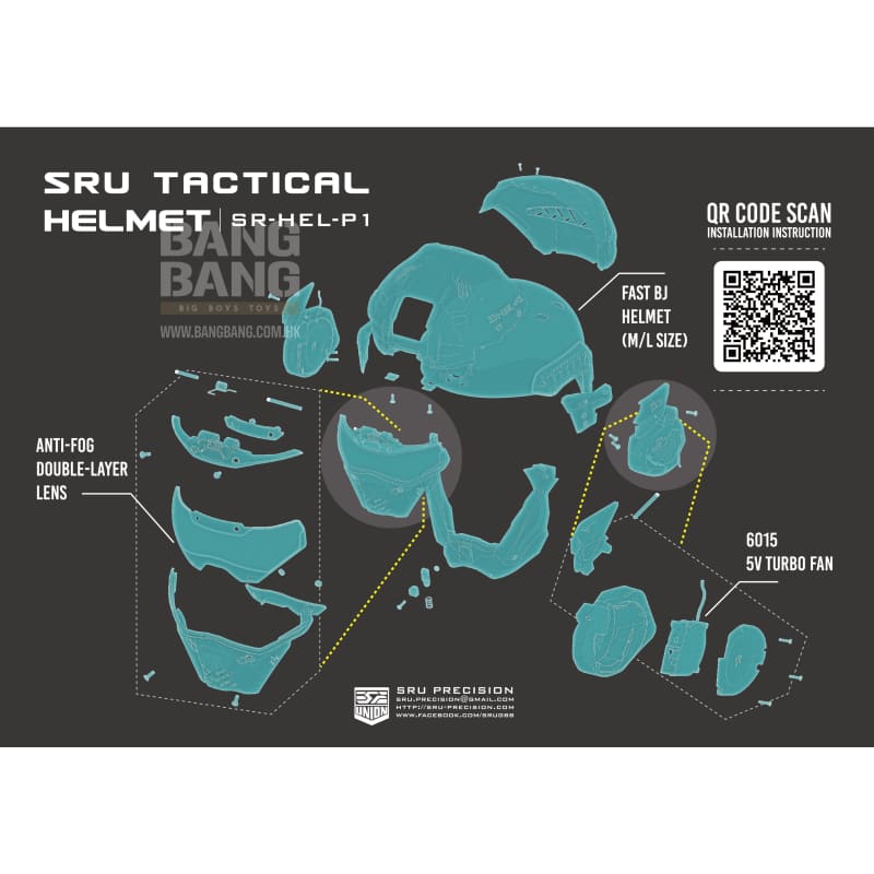 SRU Tactical Helmet Set - Bang Bang Airsoft