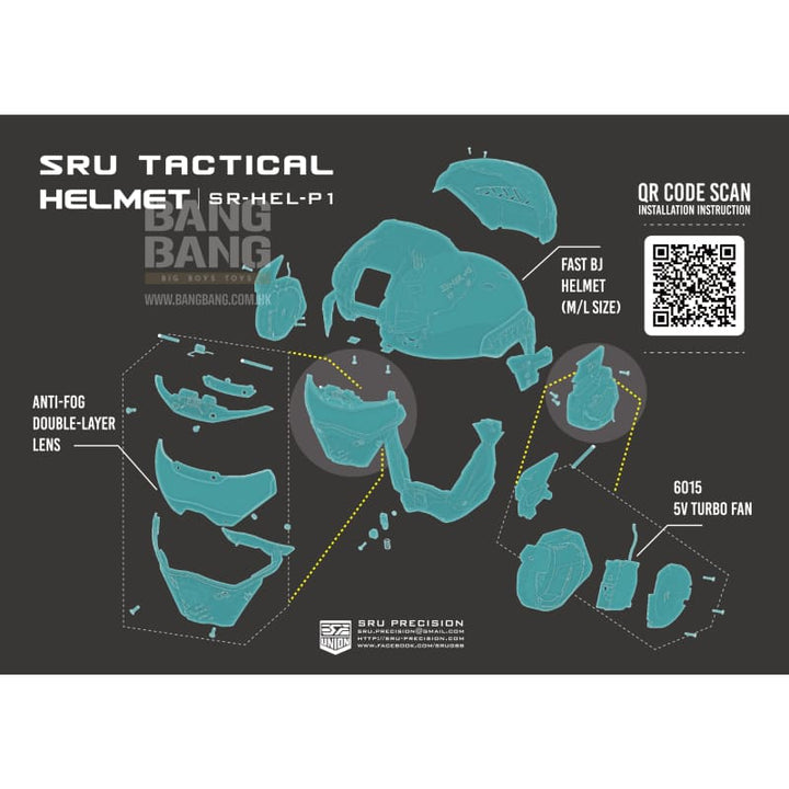 SRU Tactical Helmet Set - Bang Bang Airsoft