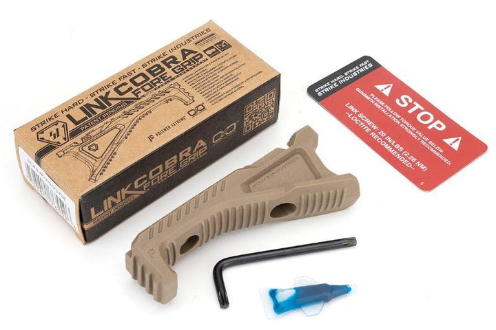 Strike Industries LINK Cobra Fore Grip with Cable Management - FDE - Bang Bang Airsoft