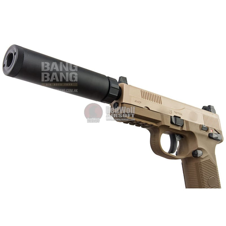 Tokyo Marui Tactical Silencer for Tokyo Marui FNX - 45 / HK45 Tactical Gas Pistol (16mm CW) - Black - Bang Bang Airsoft
