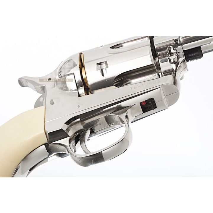 Umarex SAA .45 Co2 (GK Custom 6mm Version) Metal Revolver (Nickel Pearl) - Cowboy Police Version (by WinGun) - Bang Bang Airsoft
