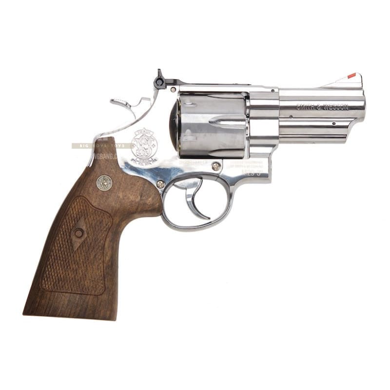 Umarex S&W M29 Airsoft Revolver CO2 (3 inch, Brown Grip, 6mm Version) - Silver (by WinGun) - Bang Bang Airsoft