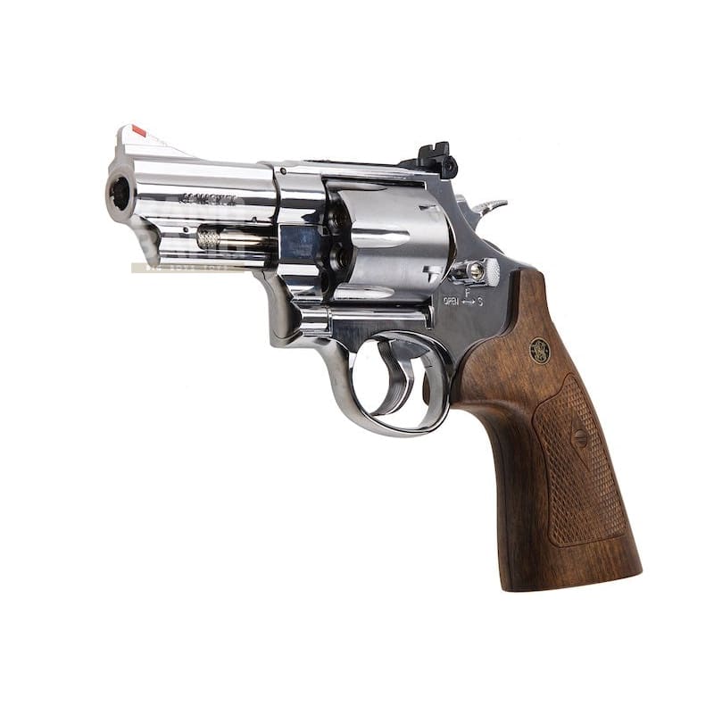 Umarex S&W M29 Airsoft Revolver CO2 (3 inch, Brown Grip, 6mm Version) - Silver (by WinGun) - Bang Bang Airsoft