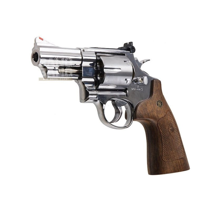 Umarex S&W M29 Airsoft Revolver CO2 (3 inch, Brown Grip, 6mm Version) - Silver (by WinGun) - Bang Bang Airsoft
