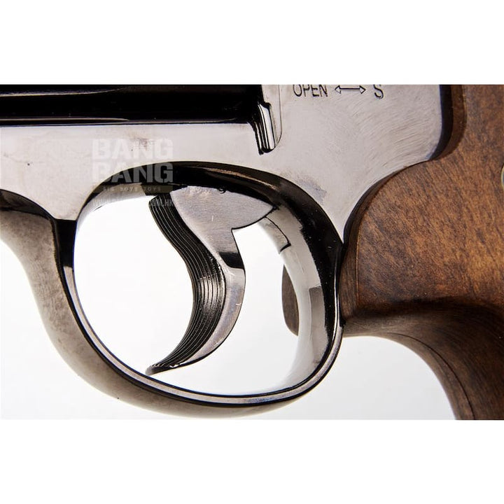 Umarex S&W M29 Airsoft Revolver CO2 (3 inch, Brown Grip, 6mm Version) - Titanium Black (by WinGun) - Bang Bang Airsoft