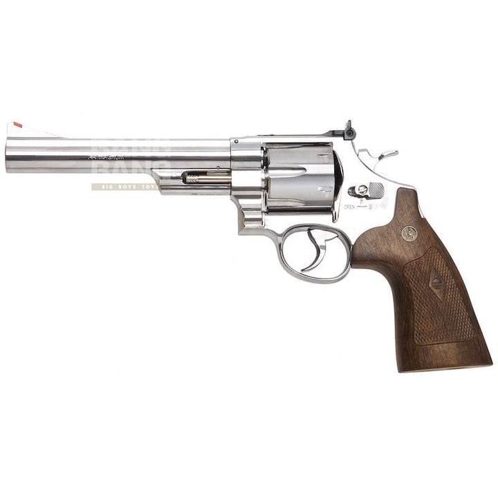 Umarex S&W M29 Airsoft Revolver CO2 (6.5 inch, Brown Grip, 6mm Version) - Silver (by WinGun) - Bang Bang Airsoft