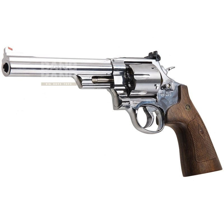 Umarex S&W M29 Airsoft Revolver CO2 (6.5 inch, Brown Grip, 6mm Version) - Silver (by WinGun) - Bang Bang Airsoft
