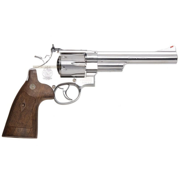 Umarex S&W M29 Airsoft Revolver CO2 (6.5 inch, Brown Grip, 6mm Version) - Silver (by WinGun) - Bang Bang Airsoft
