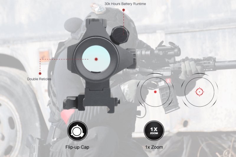 Vector Optics Nautilus 1x30 Red Dot Scope Double Reticles - BK - Bang Bang Airsoft