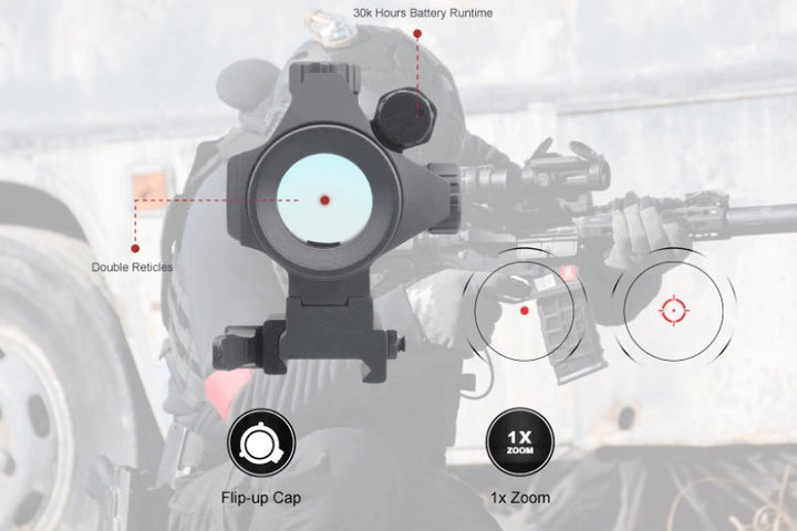 Vector Optics Nautilus 1x30 Red Dot Scope Double Reticles - BK - Bang Bang Airsoft