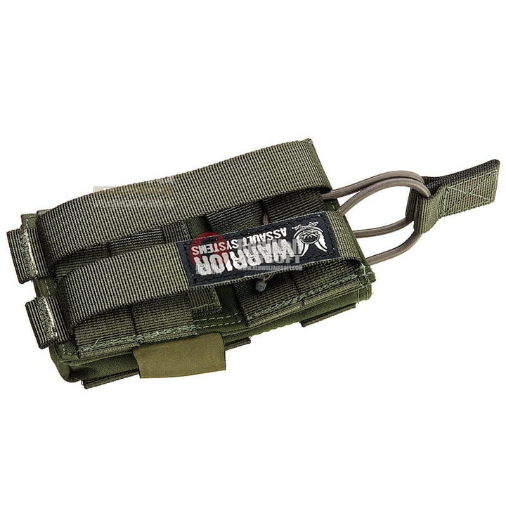 Warrior Assault Systems Single MOLLE Open M4 5.56mm Mag / Bungee Pouch - OD Green - Bang Bang Airsoft