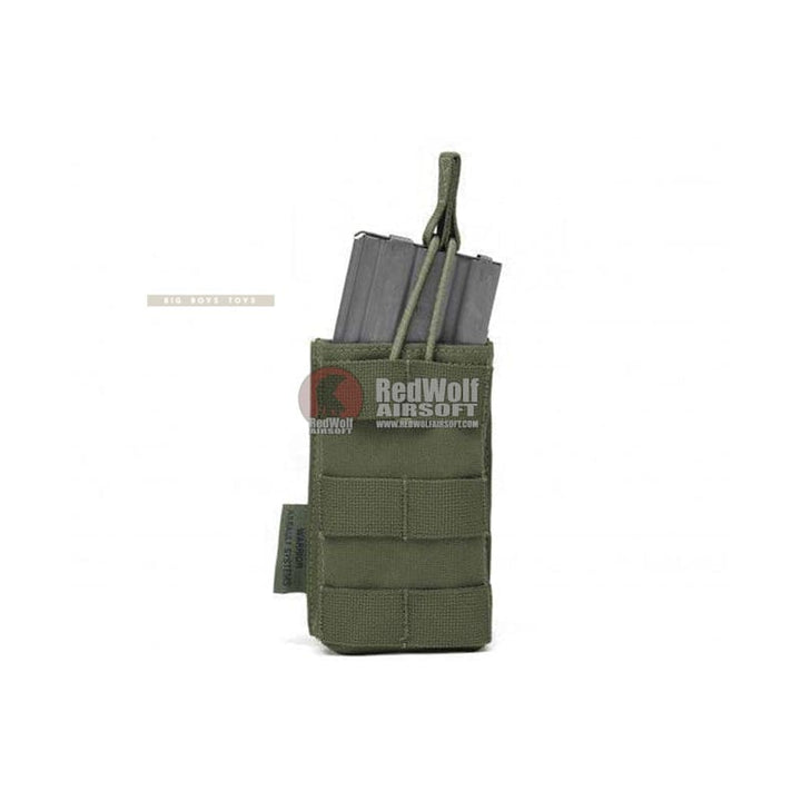 Warrior Assault Systems Single MOLLE Open M4 5.56mm Mag / Bungee Pouch - OD Green - Bang Bang Airsoft