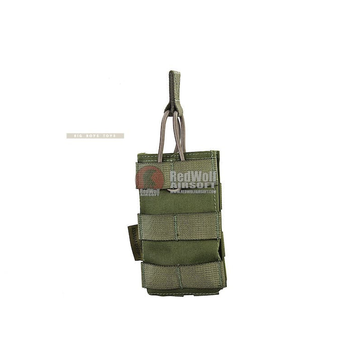Warrior Assault Systems Single MOLLE Open M4 5.56mm Mag / Bungee Pouch - OD Green - Bang Bang Airsoft