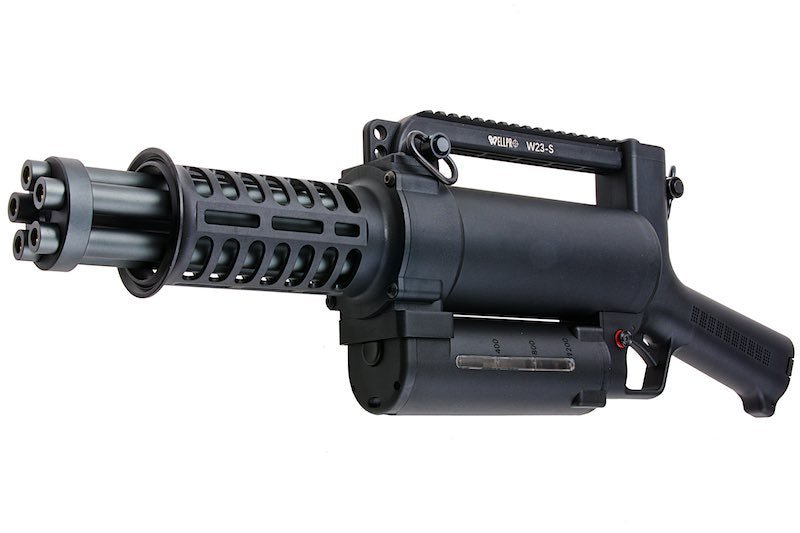 WELL PRO M134 Mini Vulcan Rotating Gatling Airsoft AEG - Black - Bang Bang Airsoft