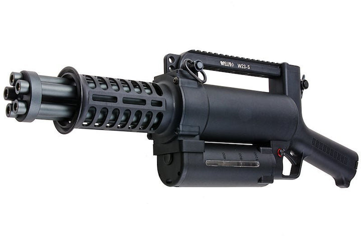 WELL PRO M134 Mini Vulcan Rotating Gatling Airsoft AEG - Black - Bang Bang Airsoft