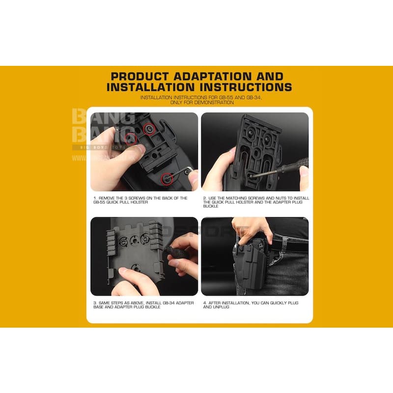 WoSport Adapter Base Quick Release Buckle - Black - Bang Bang Airsoft